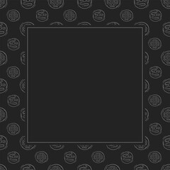 bread frame. doodle bakery square frame. hand drawn bread frame background. bakery background