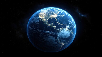 Glowing Earth from Space at Night, Showcasing City Lights and Celestial Wonders for Stunning Visuals.