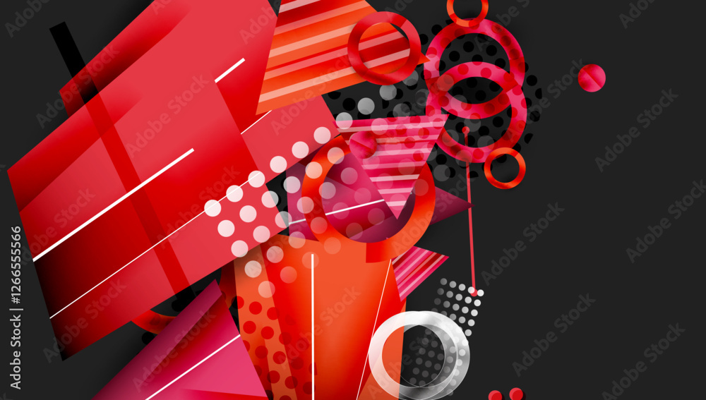 Aufkleber creative triangles and circles composition