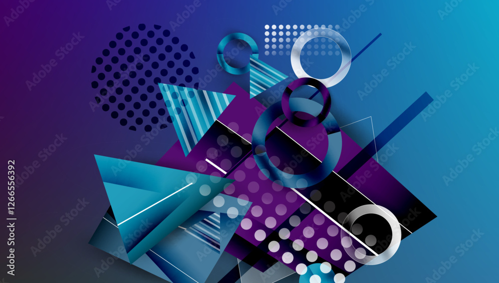 Poster creative triangles and circles composition