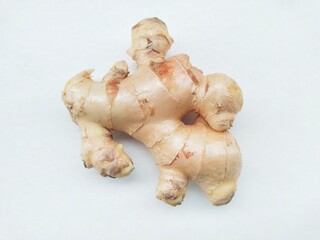 Ginger (Zingiber Officinale) on a white background.