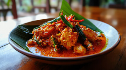 Delicious Burmese curry with tender chicken and rich flavors