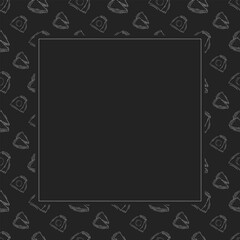 bread frame. doodle bakery square frame. hand drawn bread frame background. bakery background