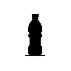 Plastic Bottle Silhouette: A simple, bold silhouette of a plastic water bottle, perfect for illustrating concepts related to hydration, recycling, or environmental awareness.