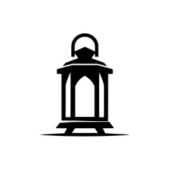 Islamic Lantern Icon: A simple yet striking black silhouette of an Islamic lantern, symbolizing faith, hope, and guidance. This iconic design is perfect for branding, websites, social media.