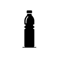 Plastic Bottle Icon: A simple, yet striking black silhouette of a plastic bottle against a clean background.  This versatile icon is perfect for a variety of applications. 