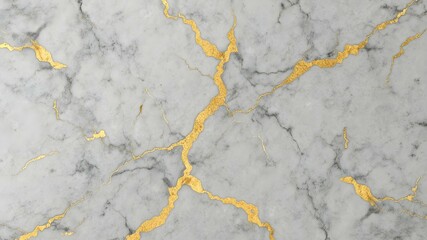 Obraz premium Gold Veined Marble: A luxurious and elegant background featuring a close-up of white marble with intricate gold veins.