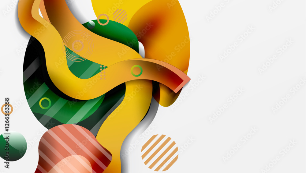 Poster abstract liquid shapes and lines background