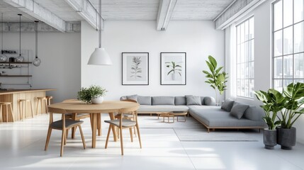 Minimalist loft apartment living room design (1)