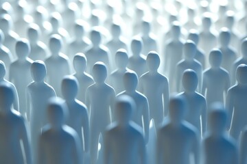 Obraz premium Crowd of abstract figures in a bright background
