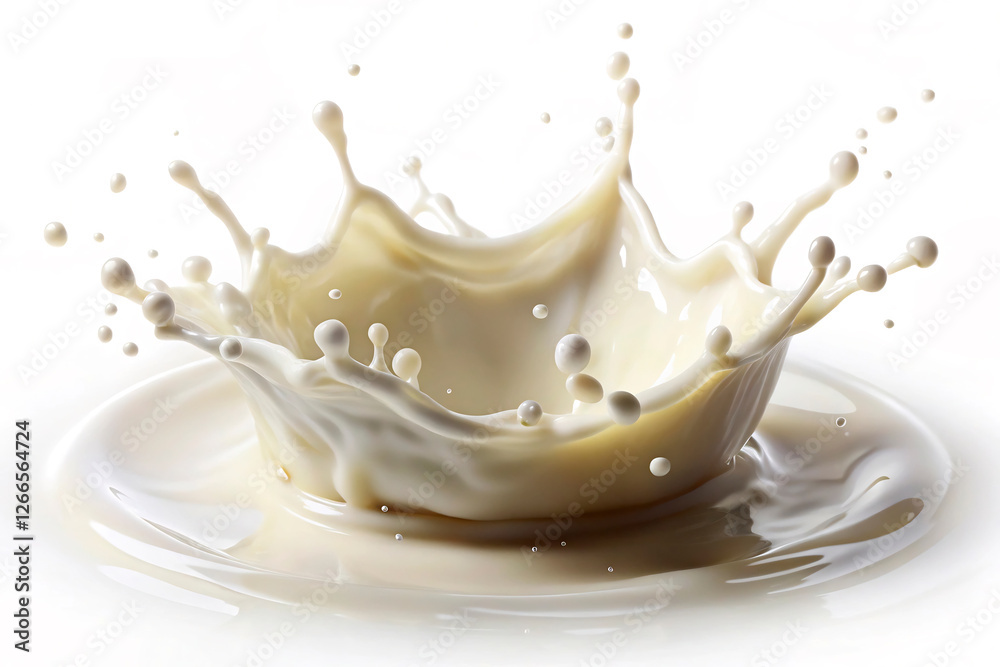 Wall mural milk splash isolated on white background