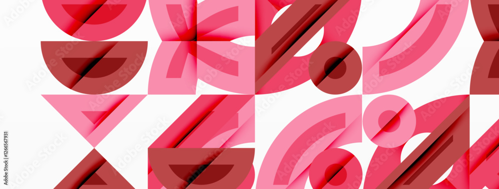 Canvas Prints abstract geometric background with shapes, featuring circular and rounded elements. bold contrast, s