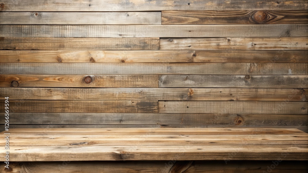Poster rustic wooden tabletop and background for product display or mockup