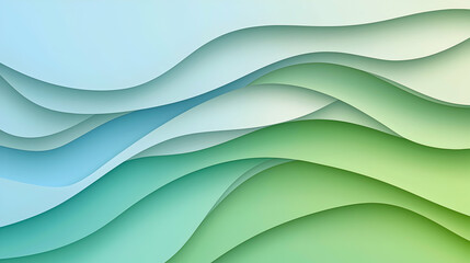Obraz premium Abstract Green and Blue Layered Wave Pattern Background Graphic