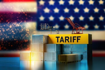 USA Trade Tariff Policy Impact on Global Shipping and Economy with Cargo Containers