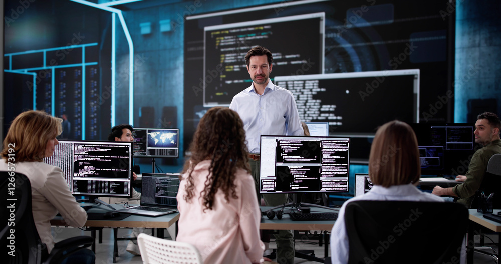 Poster Black web developers coding software