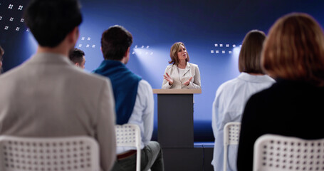 Diverse Business Professional Giving Training Workshop