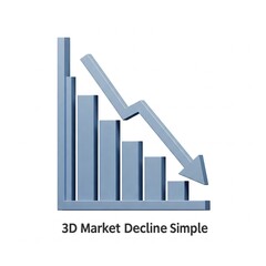 3D business graph on white background 