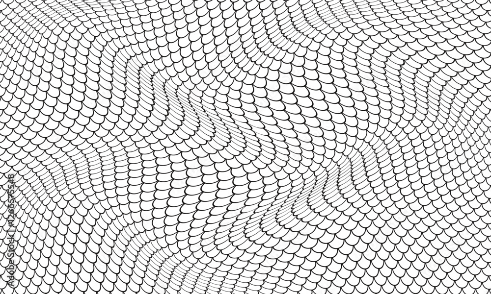 Poster abstract black small fish scale wave pattern art can be used background.