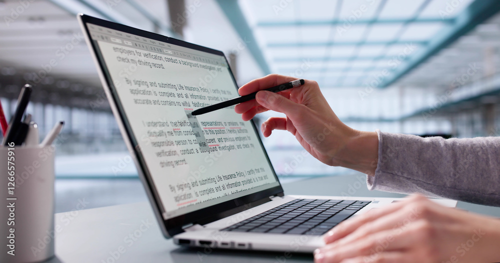 Aufkleber Digital editor corrects errors in manuscript