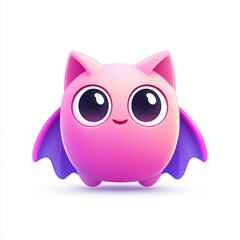 Cute Pink Superhero Monster with Big Eyes and Cape
