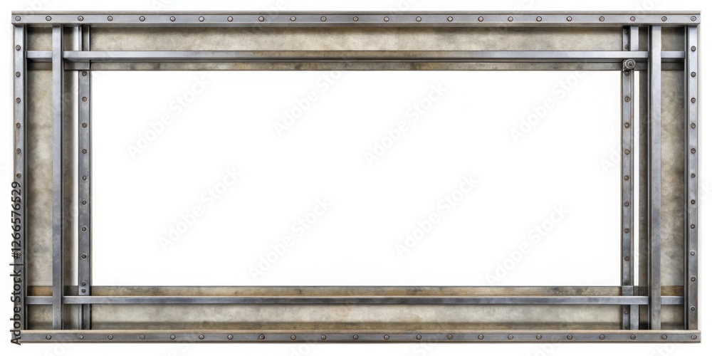 Poster rustic metal frame with blank center for customizable design and advertisement