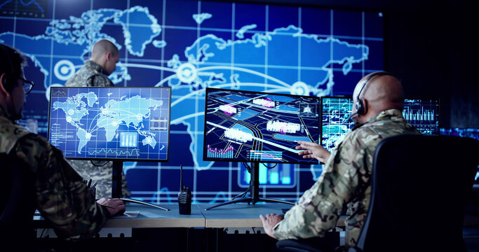 Cyber Technology Operator In Military Control Cente
