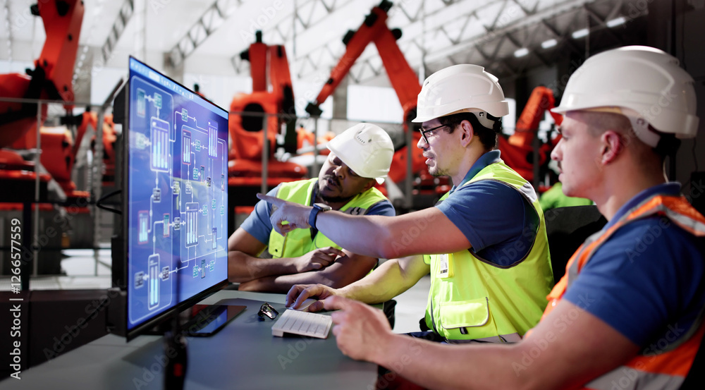 Leinwandbilder Engineer using SCADA desktop software