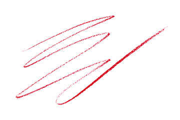 red pencil strokes isolated on transparent background