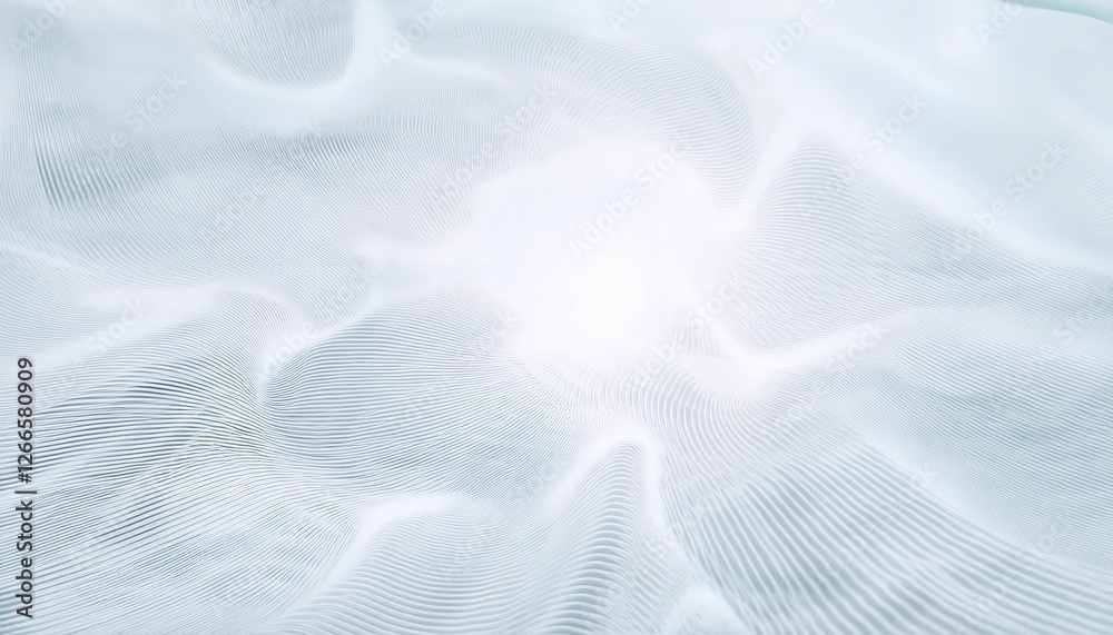 Poster smooth flowing white abstract lines creating a minimalistic and soft landscape with waves for modern design use