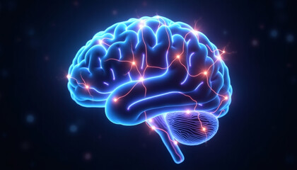 Fototapeta premium Cybernetic Neural Web of Glowing Synapses