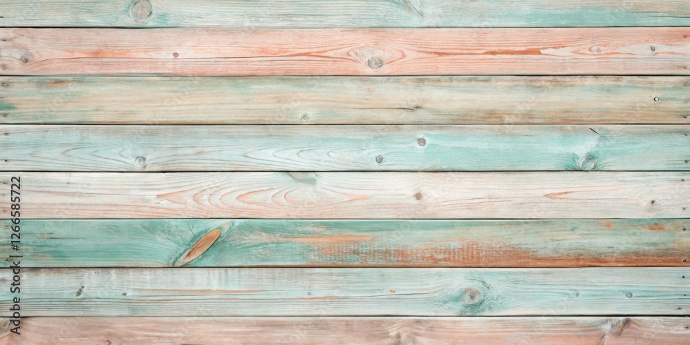 Poster rustic weathered wooden planks with a distressed paint finish, ideal for backgrounds and design proj