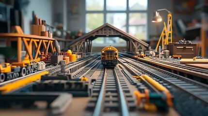 Close up of a working table with tools in a carpentry workshop