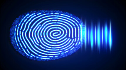 Naklejka premium Fingerprint Scan Technology Illustration