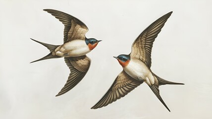 The image depicts a bird in mid-flight with detailed wingspans, accompanied by realistic illustrations on a full white background.