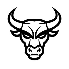 Obraz premium A sleek, modern bull silhouette ideal for branding, finance, or sports logos.