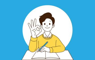 The man who signs OK with his hands.