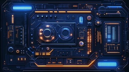 Obraz premium printed circuit board with electronic components