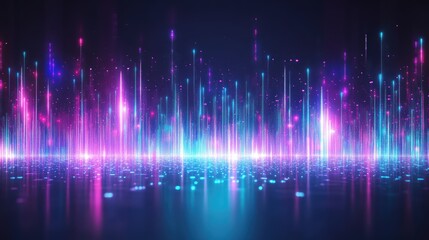 Abstract image depicting data streams with vibrant hues and light