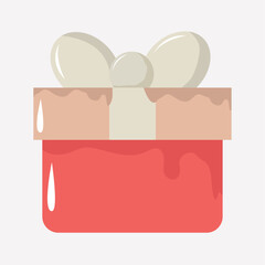 vector illustration of a gift box with red ribbon, gifts are gifts for souvenirs, gifts with ribbon strings