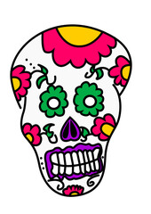 Ilustración de una calavera mexicana