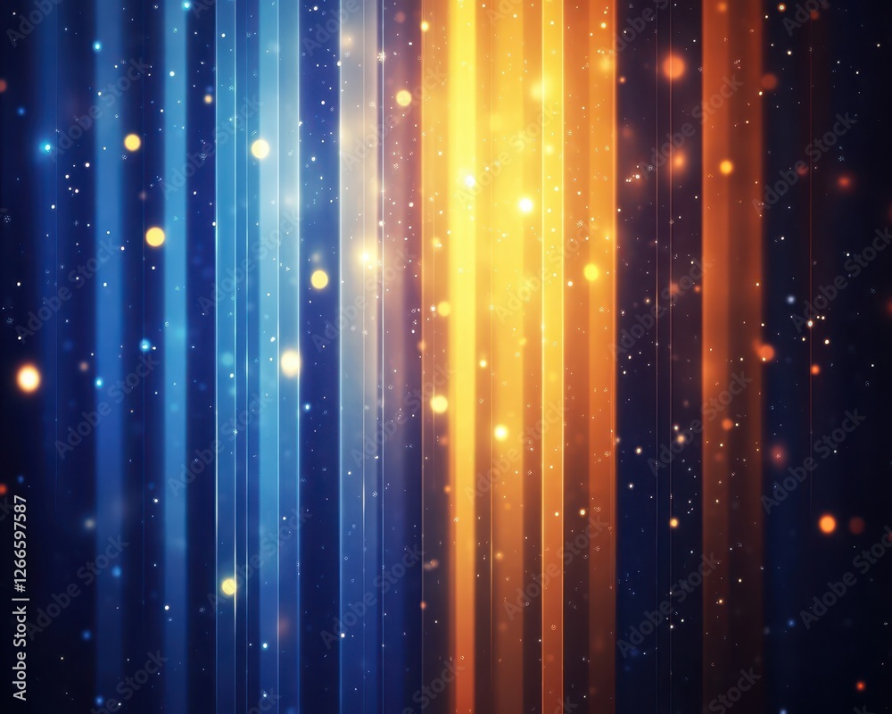 Wall mural abstract vertical lines with bokeh and sparkling light effects