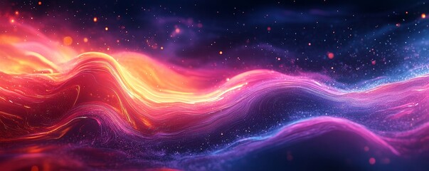 Fototapeta premium Multicolored Neon Energy Flow Background, Generative AI