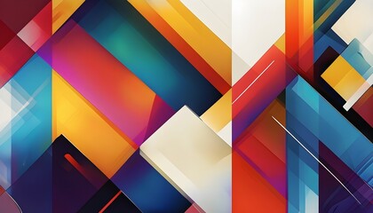 abstract contemporary illustration in a vibrant geometric design with colorful shapes