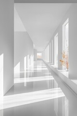 Obraz premium Minimalist White Colors Abstract Background, Generative AI