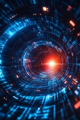 Obraz premium Modern Digital Technology Concept Background, Generative AI