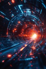 Obraz premium Modern Digital Technology Concept Background, Generative AI