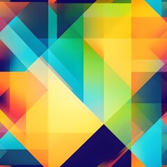 Obraz premium abstract contemporary illustration in a vibrant geometric design with colorful shapes