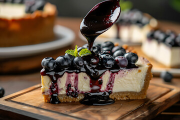Blueberry Cheesecake with Drizzle