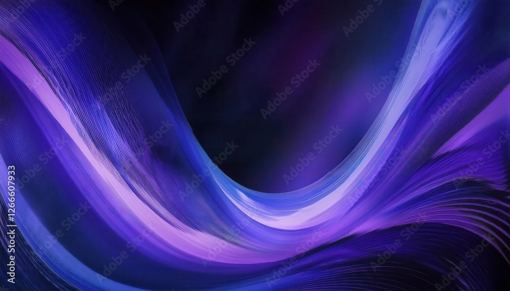 Fototapete glowing purple abstract wave with smooth flowing lines in gradient light for modern design and digit